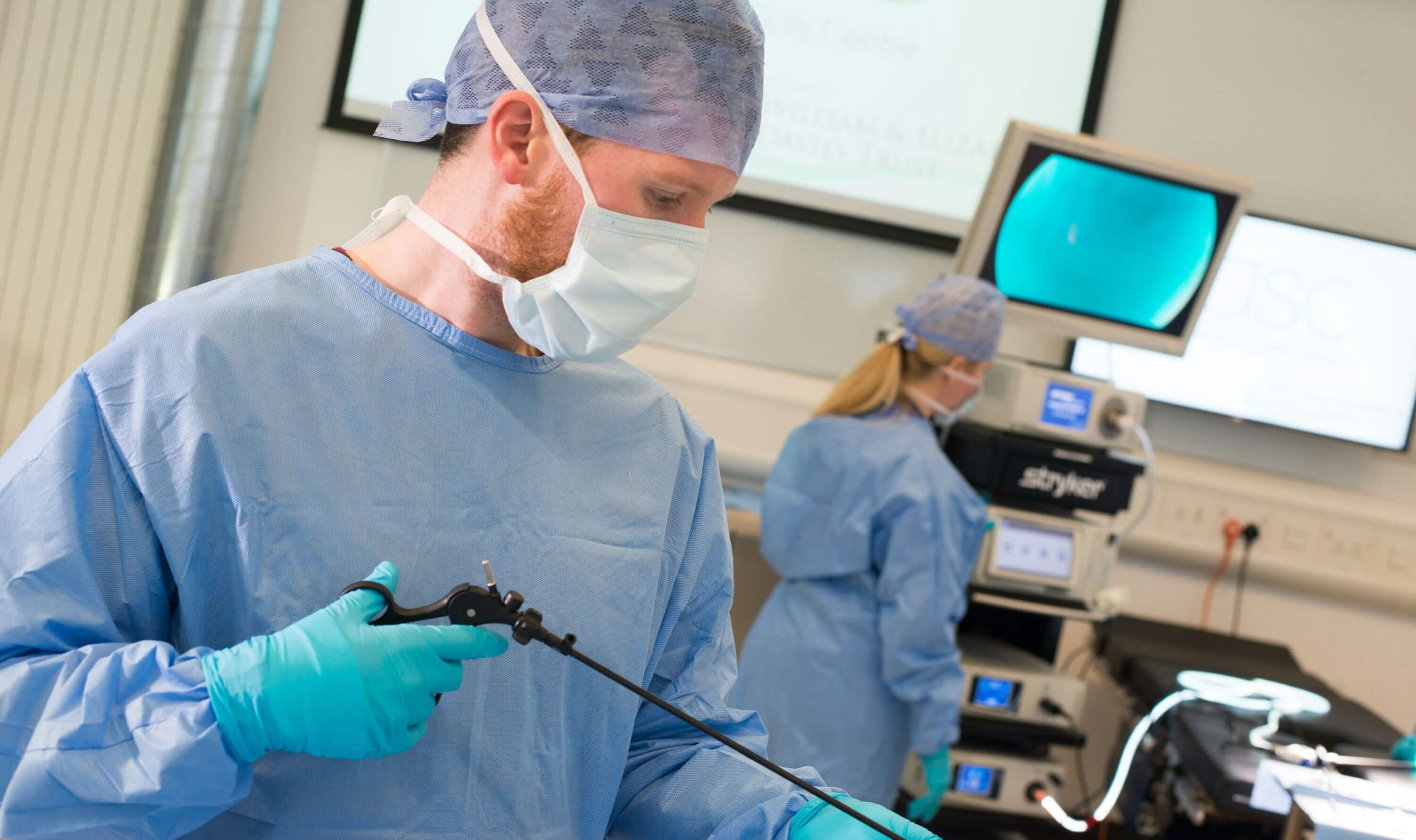 Surgeon working in operating theatre